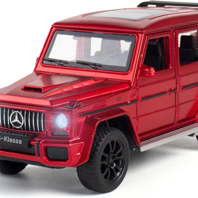 Alloy Collectible Red Benz G63 AMG Toy Vehicle Pull Back Die-Cast Car Model with Lights and Sound