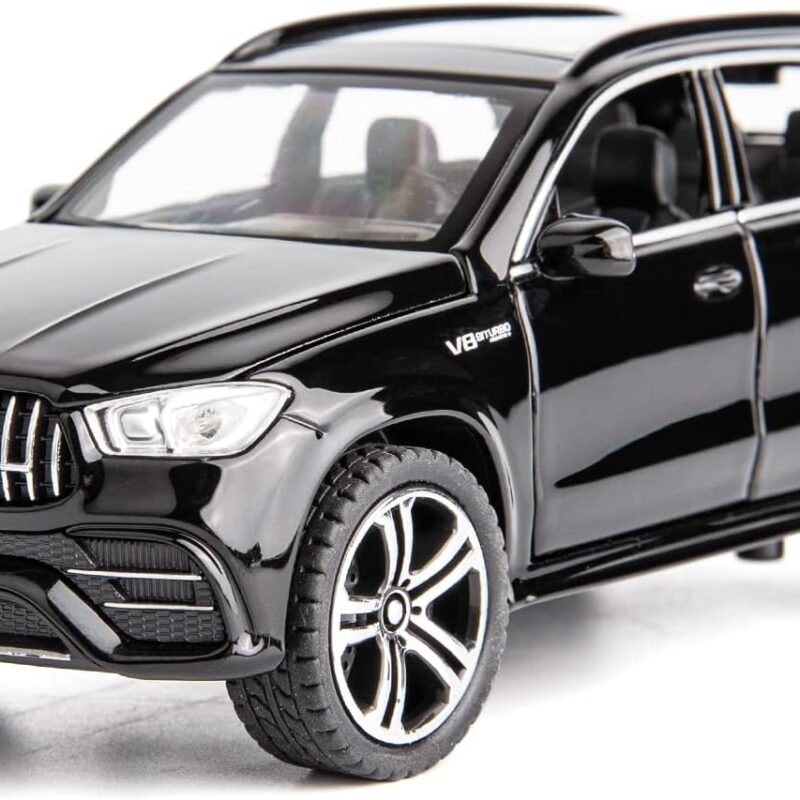 1/32 Scale Benz AMG GLE 63S SUV Toy Car, Alloy Diecast Collectible Pull Back Car Model with Light and Sound Toy Vehicles for Adults Boys Girls Gift Toy(Black)